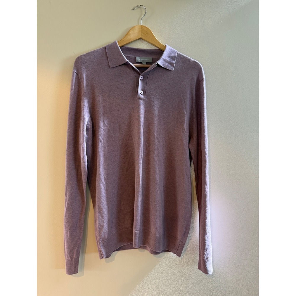 Neiman Marcus Mens light Purple silk/cashmere/wool Sweater Large